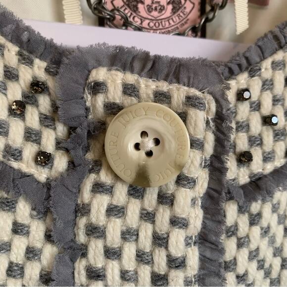 Juicy Couture Blazer Jacket Tweed with button snaps Clueless Women’s Size Small - Picture 8 of 13
